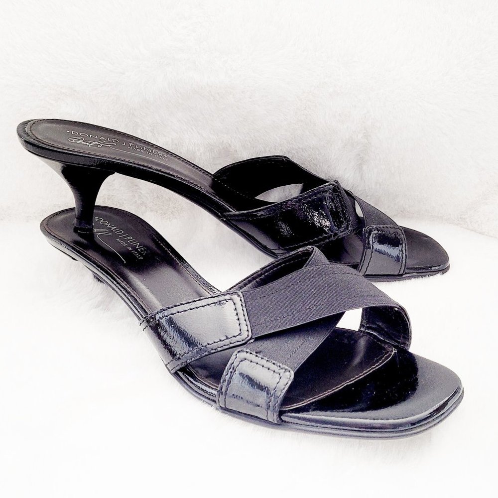 Donald J Pliner Kiki black slip on sandal Sz 10